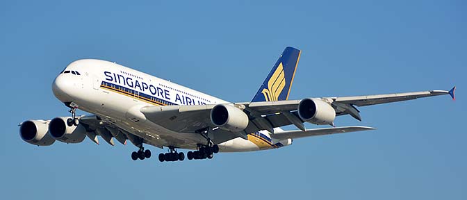 Singapore Airbus A380-841 9V-SKN, Los Angeles international Airport, January 19, 2015